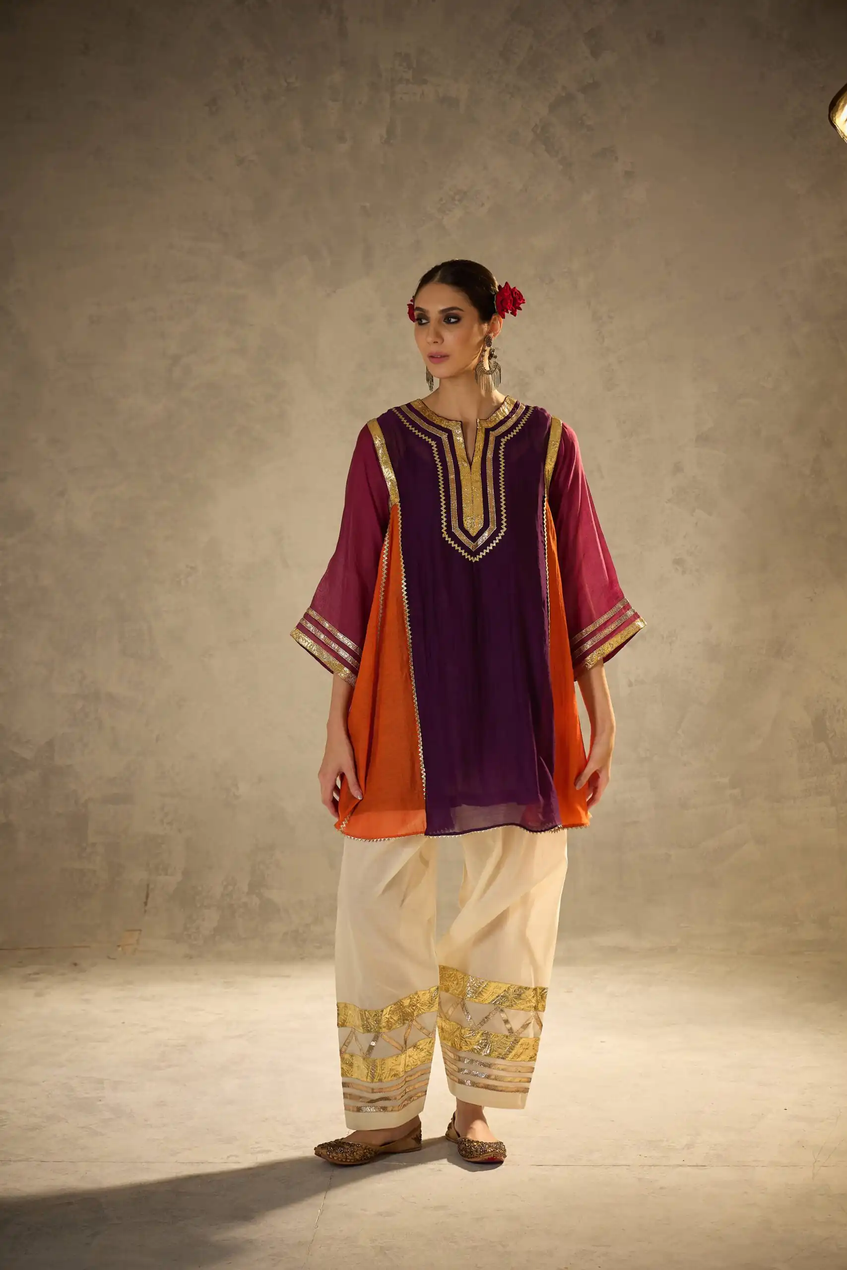 ST 1169 Wine Black Chinon Salwar Suit with Gotta Patti Work. Available at ₹1849 only. Delivery 4-6 Working Days. Shop now. | Jump Suits, Straight Suits, Casual Suits, Creative suits, Designer Suits, Palazzo Suits, Party Wear Suits, Patiala Suits, Salwar suit