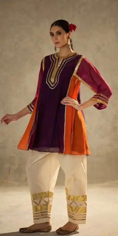 ST 1169 Wine Black Chinon Salwar Suit with Gotta Patti Work. Available at ₹1849 only. Delivery 4-6 Working Days. Shop now. | Jump Suits, Straight Suits, Casual Suits, Creative suits, Designer Suits, Palazzo Suits, Party Wear Suits, Patiala Suits, Salwar suit