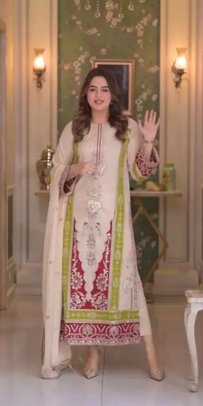AD 238 Cream Roman Silk Salwar Suit Perfect for Wedding, Party, Lohri, Onam, Reception – . Grab it for ₹2399. Delivery 4-6 Working Days. Shop now. | Jump Suits, Straight Suits, Casual Suits, Creative suits, Designer Suits, Palazzo Suits, Party Wear Suits, Patiala Suits, Salwar suit