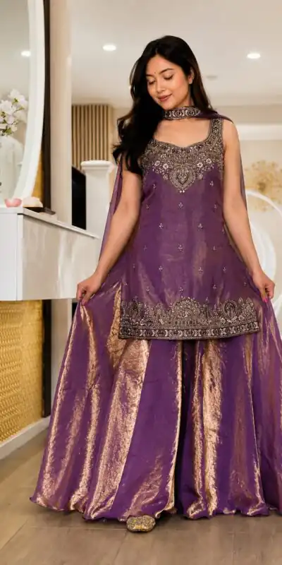 MF 489 Purple Pure Frendy Silk Zari Work & Embroidery Work Salwar Suit . Special Price ₹2099. Delivery 4-6 Working Days. Shop now. | Jump Suits, Straight Suits, Casual Suits, Creative suits, Designer Suits, Palazzo Suits, Party Wear Suits, Patiala Suits, Salwar suit