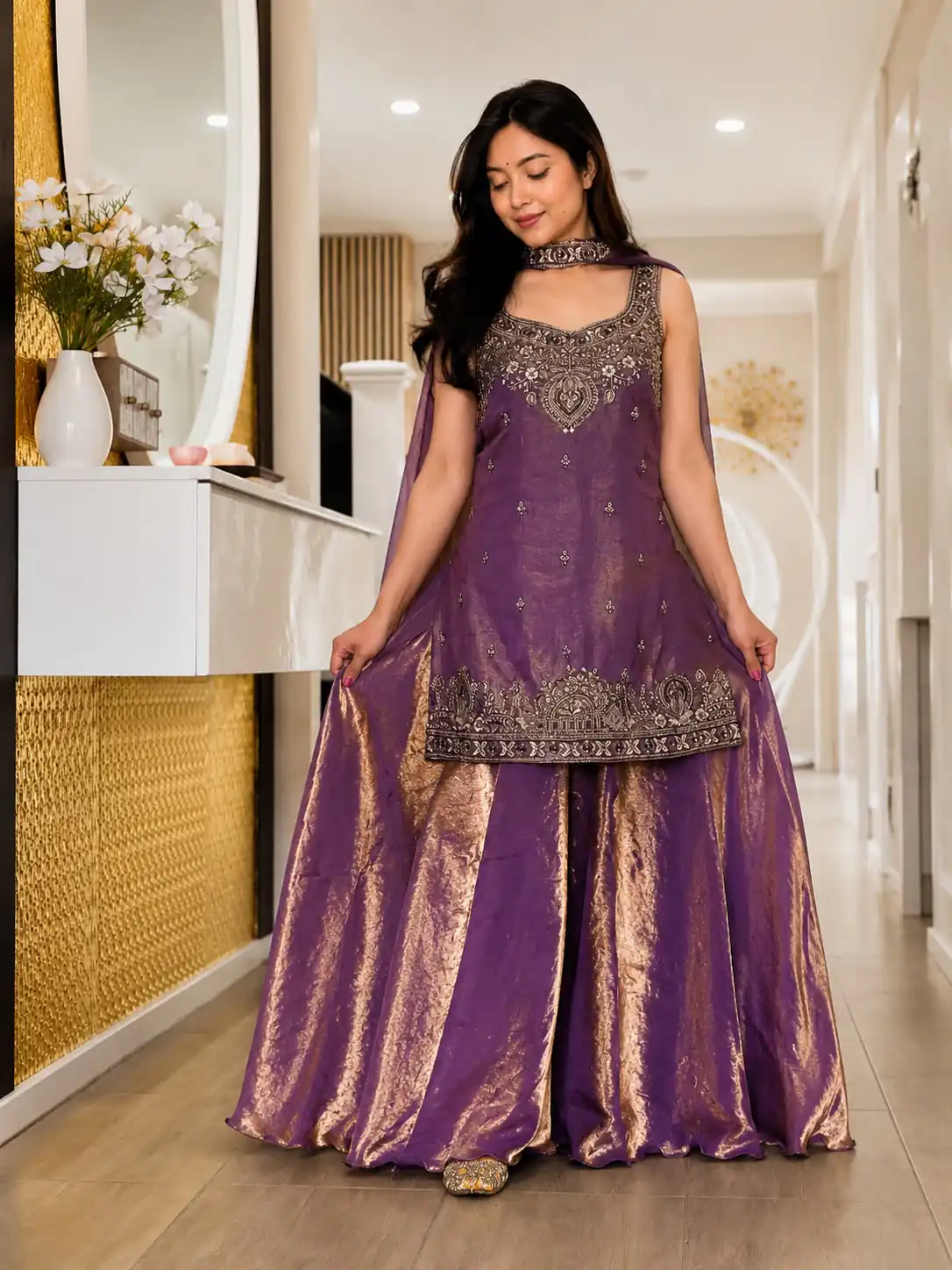MF 489 Purple Pure Frendy Silk Zari Work & Embroidery Work Salwar Suit . Special Price ₹2099. Delivery 4-6 Working Days. Shop now. | Jump Suits, Straight Suits, Casual Suits, Creative suits, Designer Suits, Palazzo Suits, Party Wear Suits, Patiala Suits, Salwar suit