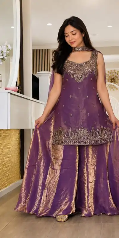 MF 489 Purple Pure Frendy Silk Zari Work & Embroidery Work Salwar Suit . Special Price ₹2099. Delivery 4-6 Working Days. Shop now. | Jump Suits, Straight Suits, Casual Suits, Creative suits, Designer Suits, Palazzo Suits, Party Wear Suits, Patiala Suits, Salwar suit