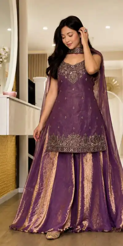 MF 489 Purple Pure Frendy Silk Zari Work & Embroidery Work Salwar Suit . Special Price ₹2099. Delivery 4-6 Working Days. Shop now. | Jump Suits, Straight Suits, Casual Suits, Creative suits, Designer Suits, Palazzo Suits, Party Wear Suits, Patiala Suits, Salwar suit