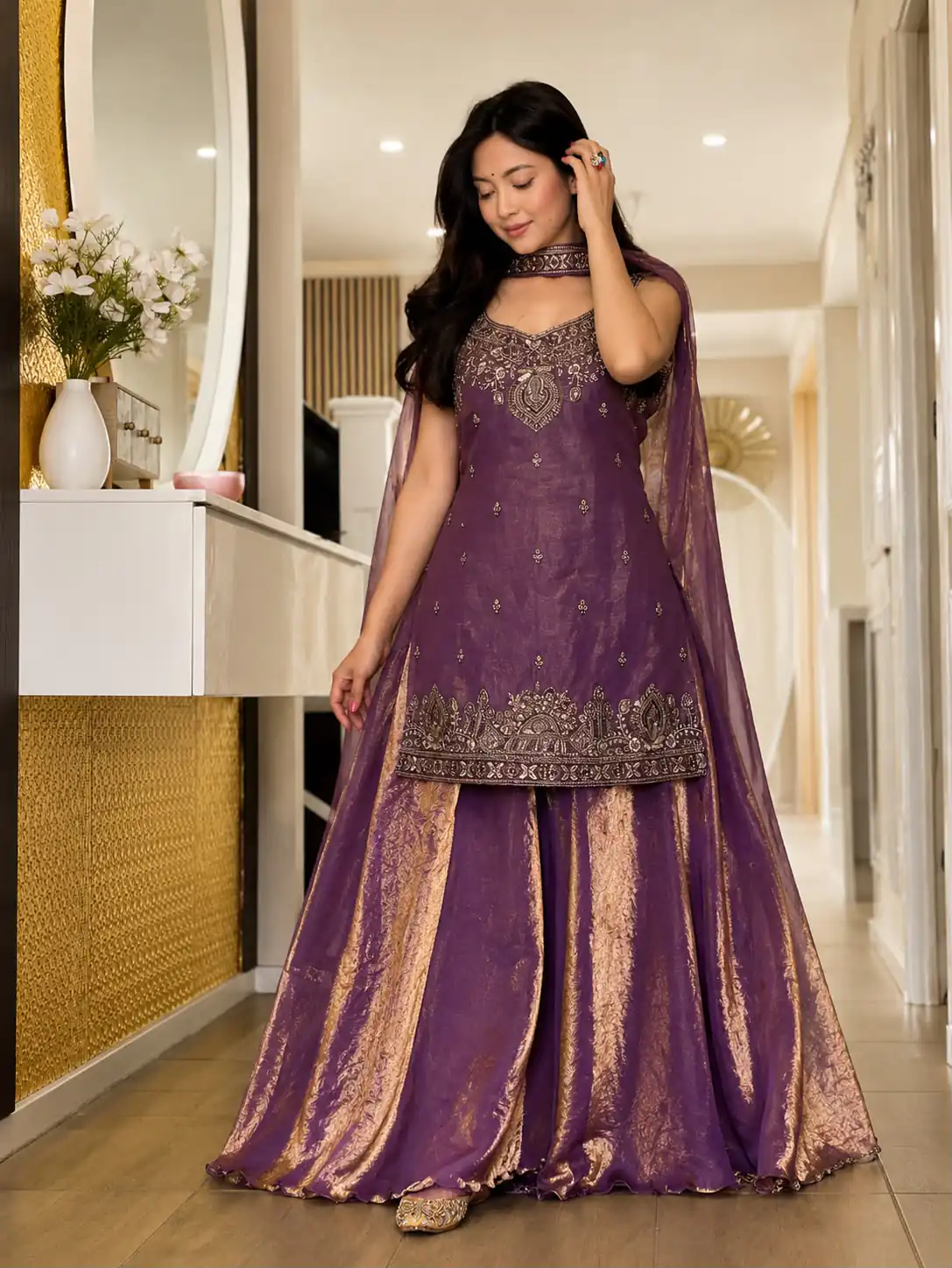MF 489 Purple Pure Frendy Silk Zari Work & Embroidery Work Salwar Suit . Special Price ₹2099. Delivery 4-6 Working Days. Shop now. | Jump Suits, Straight Suits, Casual Suits, Creative suits, Designer Suits, Palazzo Suits, Party Wear Suits, Patiala Suits, Salwar suit