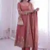 ZB 5073 Peach Fendy Silk Gown Perfect for Wedding, Party, Baisakhi, Traditional Day, Makar Sankranti – Introductory Price ₹2049. Delivery 4-6 Working Days. | Bollywood Gowns, Creative Gowns, Designer Gowns, Embroidered Gowns, Gowns, Party Wear Gowns