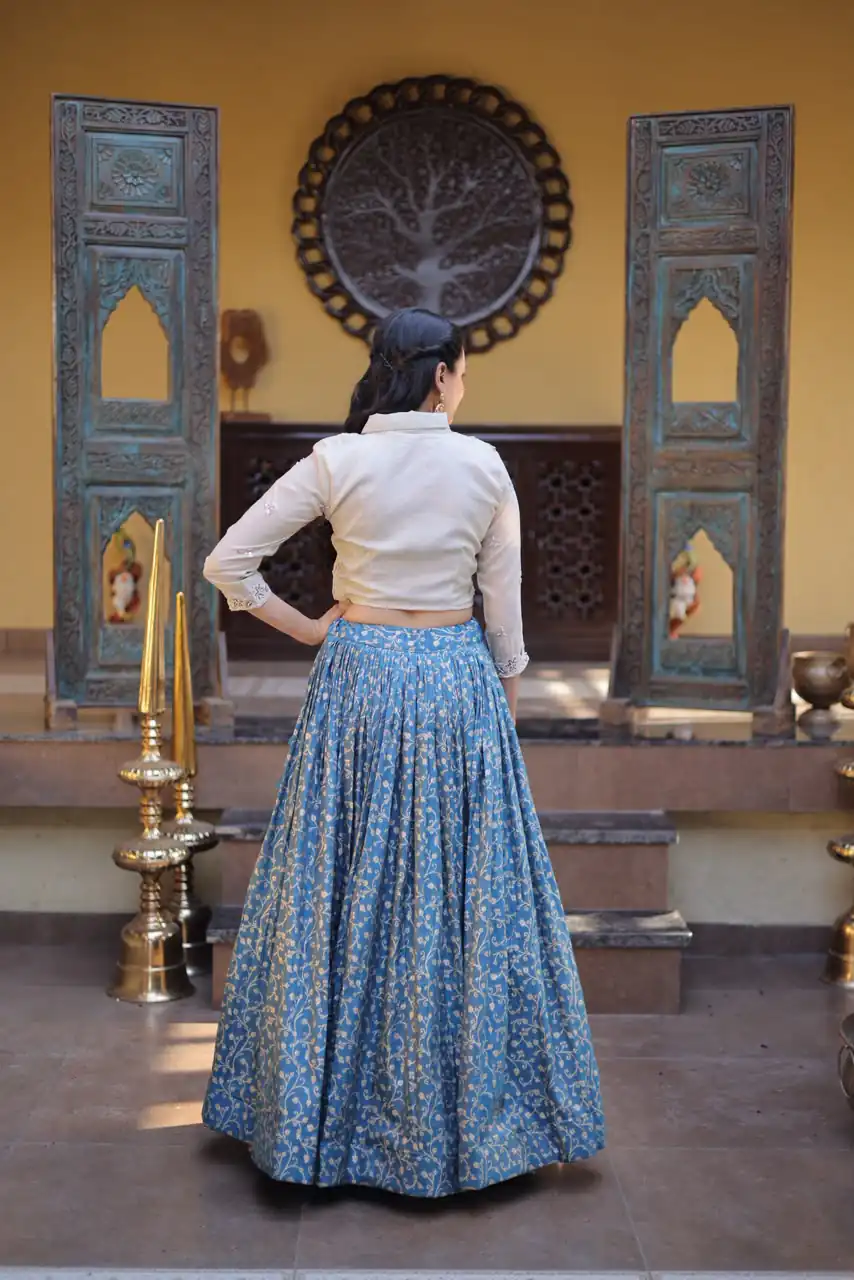 KA 5070 Teal | Cosmos Lehenga Choli with Embroidery Work & Bead Work. Available at ₹2599 only. Delivery 4-6 Working Days. Shop now. | Bollywood Lehenga, Creative Lehenga, Designer Lehenga, Embroidered Lehenga, Lehenga, Party Wear Lehenga