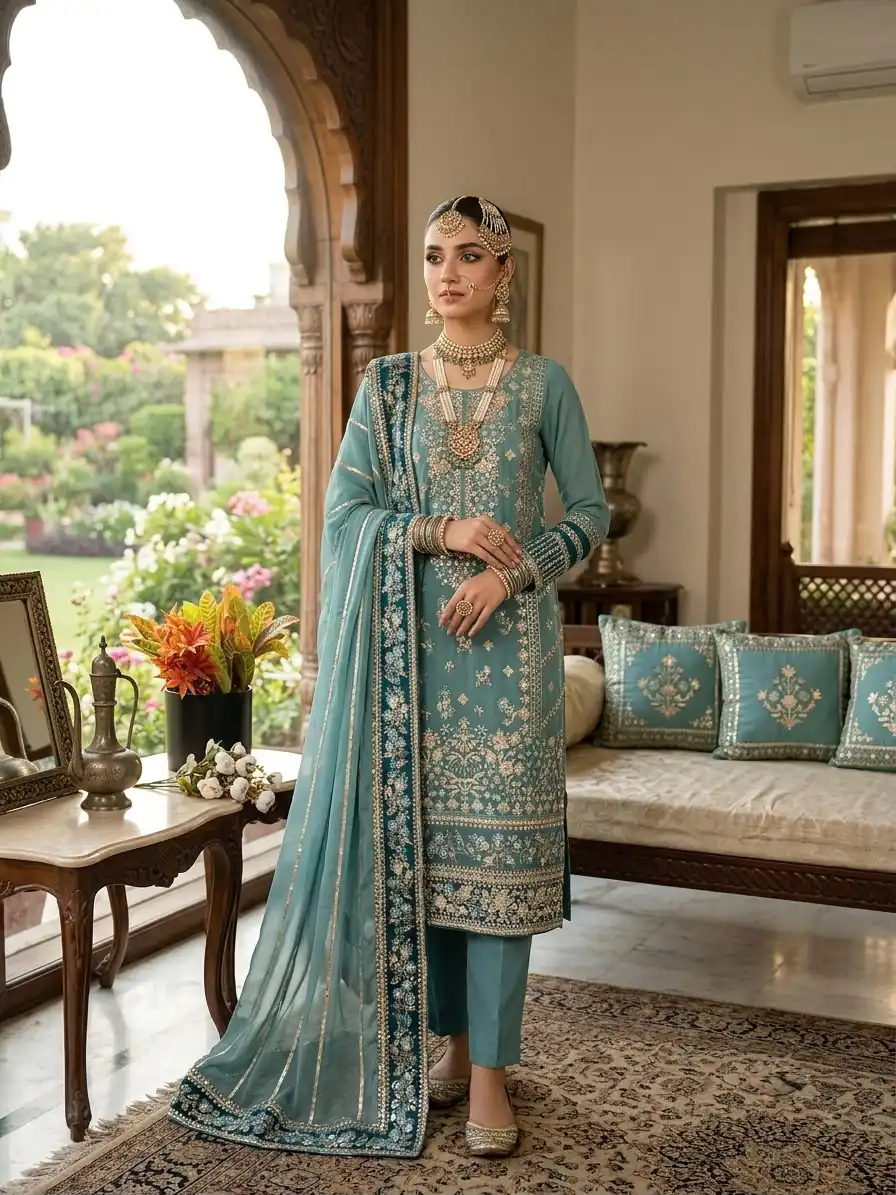 ZSR 3175 Blue Fox Georgette Salwar Suit with Embroidery Work & Sequins Work. Grab it for ₹2399. Delivery 4-6 Working Days. Shop now. | Jump Suits, Straight Suits, Casual Suits, Creative suits, Designer Suits, Palazzo Suits, Party Wear Suits, Patiala Suits, Salwar suit