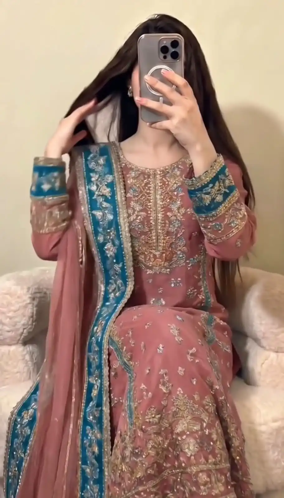 ZSR 3175 Peach Fox Georgette Salwar Suit with Embroidery Work & Sequins Work. Grab it for ₹2399. Delivery 4-6 Working Days. Shop now. | Jump Suits, Straight Suits, Casual Suits, Creative suits, Designer Suits, Palazzo Suits, Party Wear Suits, Patiala Suits, Salwar suit