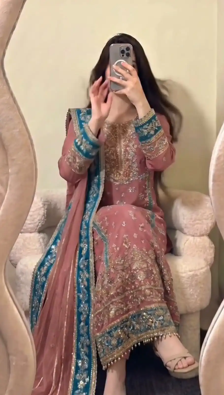 ZSR 3175 Peach Fox Georgette Salwar Suit with Embroidery Work & Sequins Work. Grab it for ₹2399. Delivery 4-6 Working Days. Shop now. | Jump Suits, Straight Suits, Casual Suits, Creative suits, Designer Suits, Palazzo Suits, Party Wear Suits, Patiala Suits, Salwar suit