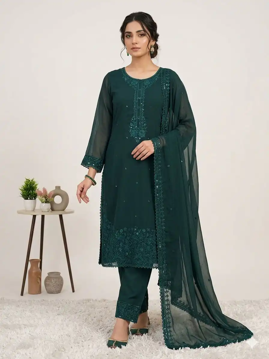 LG 2117 Teal Color Faux Georgette Salwar Suit with Designer Work. Affordable Price ₹2049. Delivery 4-6 Working Days. Shop now. | Jump Suits, Straight Suits, Casual Suits, Creative suits, Designer Suits, Palazzo Suits, Party Wear Suits, Patiala Suits, Salwar suit