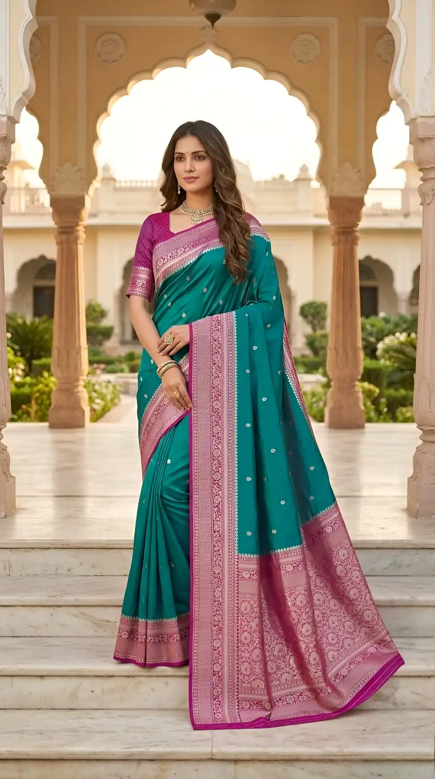 MB 6079 Firozi Soft Banarasi Silk Saree with Zari Work & Moti Work. Introductory Price ₹1949. Delivery 4-6 Working Days. Shop now. | Bollywood Sarees, Creative Sarees, Designer Sarees, Embroidered Sarees, Ethnic Saree, Modern Digital sarees, Party Wear Sarees, Sarees