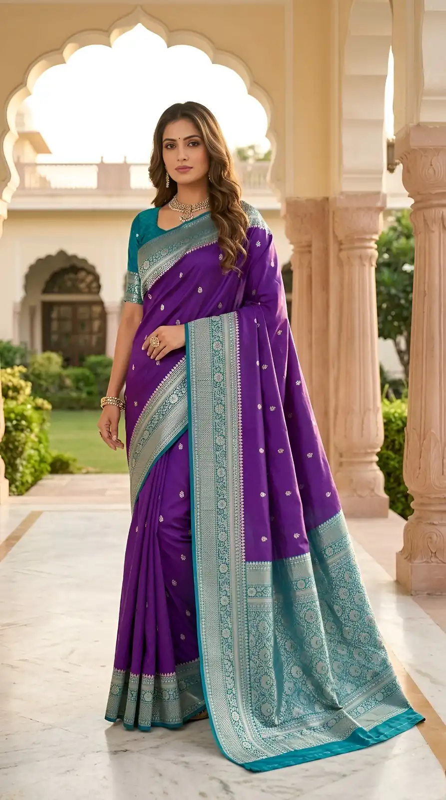 MB 6079 Purple Soft Banarasi Silk Saree with Zari Work & Moti Work. Introductory Price ₹1949. Delivery 4-6 Working Days. Shop now. | Bollywood Sarees, Creative Sarees, Designer Sarees, Embroidered Sarees, Ethnic Saree, Modern Digital sarees, Party Wear Sarees, Sarees