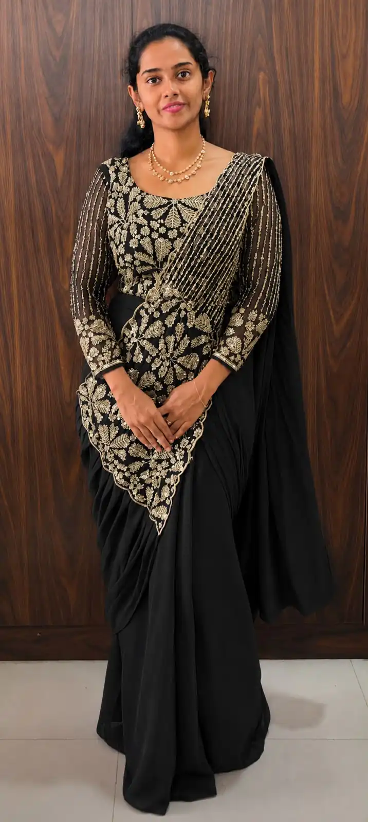 ST 1201 Black in Faux Georgette Zari Work & Embroidery Work Saree. Special Price ₹1899. Delivery 4-6 Working Days. Shop now. | Bollywood Sarees, Creative Sarees, Designer Sarees, Embroidered Sarees, Ethnic Saree, Modern Digital sarees, Party Wear Sarees, Sarees