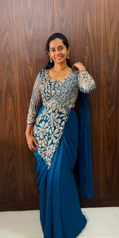 ST 1201 Blue in Faux Georgette Zari Work & Embroidery Work Saree. Special Price ₹1899. Delivery 4-6 Working Days. Shop now. | Bollywood Sarees, Creative Sarees, Designer Sarees, Embroidered Sarees, Ethnic Saree, Modern Digital sarees, Party Wear Sarees, Sarees
