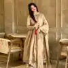 VLM 337 Chiku Roman Silk Gown Perfect for Wedding, Party, Ethnic Day, Haldi, Diwali – . Festive Deal ₹2099. Delivery 4-6 Working Days. Shop now. | Bollywood Gowns, Creative Gowns, Designer Gowns, Embroidered Gowns, Gowns, Party Wear Gowns