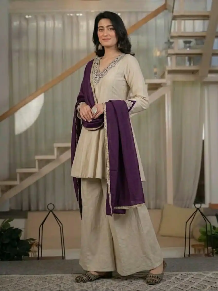 NF 1290 Cream Roman Silk Salwar Suit with Embroidery Work & Sequins Work. Now at just ₹2049. Delivery 4-6 Working Days. Shop now. | Jump Suits, Straight Suits, Casual Suits, Creative suits, Designer Suits, Palazzo Suits, Party Wear Suits, Patiala Suits, Salwar suit