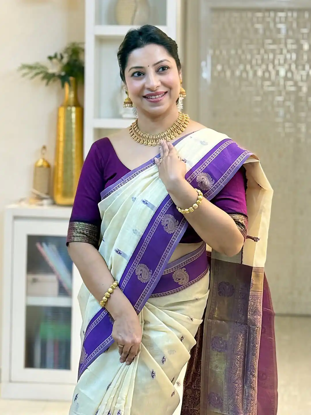 KPR 308 Cream in Soft Lichi Silk Jacquard Work Designer Work Saree . Exclusive Offer ₹1449. Delivery 4-6 Working Days. Shop now. | Bollywood Sarees, Creative Sarees, Designer Sarees, Embroidered Sarees, Ethnic Saree, Modern Digital sarees, Party Wear Sarees, Sarees