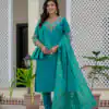 DIVA 125 | Firozi Roman Silk Salwar Suit with Sequins Work & Embroidery Work. Available at ₹1799 only. Delivery 4-6 Working Days. Shop now. | Jump Suits, Straight Suits, Casual Suits, Creative suits, Designer Suits, Palazzo Suits, Party Wear Suits, Patiala Suits, Salwar suit