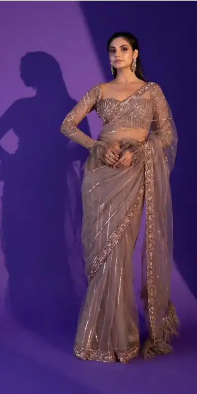 FB L245 Golden Net Saree Perfect for Wedding, Party, Sangeet, Raksha Bandhan, Reception – . Best Price ₹2499. Delivery 4-6 Working Days. Shop now. | Bollywood Sarees, Creative Sarees, Designer Sarees, Embroidered Sarees, Ethnic Saree, Modern Digital sarees, Party Wear Sarees, Sarees