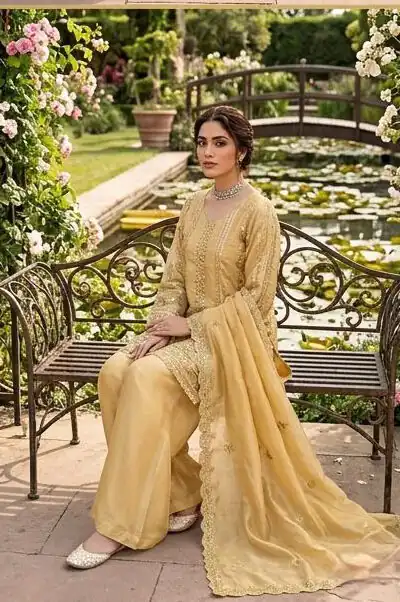KD 1583 Golden | Golden Zimmy Silk Salwar Suit with Sequins Work. Special Price ₹1699. Delivery 4-6 Working Days. Shop now. | Jump Suits, Straight Suits, Casual Suits, Creative suits, Designer Suits, Palazzo Suits, Party Wear Suits, Patiala Suits, Salwar suit