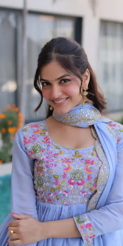 KA 1239 Lavender Roman Silk Gown Perfect for Wedding, Party, Reception, Karwa Chauth, Baby Shower – . Now at just ₹2599. Delivery 4-6 Working Days. Shop | Bollywood Gowns, Casual Suits, Creative Gowns, Designer Gowns, Embroidered Gowns, Gowns, Party Wear Gowns