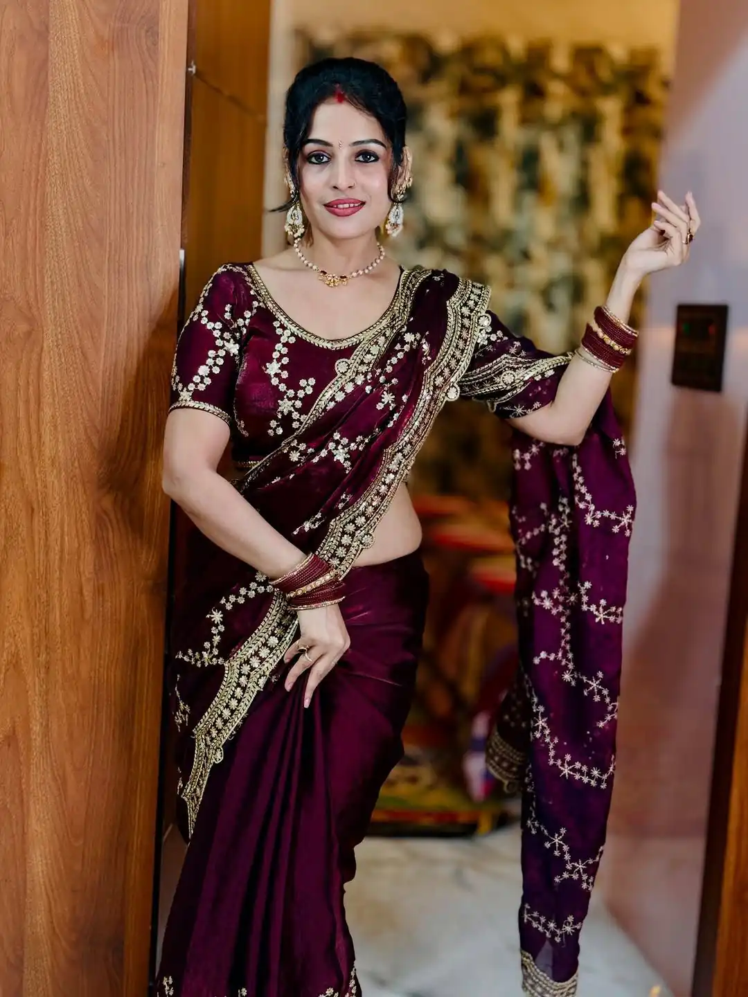 NC 5524 Maroon Color Space Silk Saree with Embroidery Work & Zari Work. Best Price ₹2149. Delivery 4-6 Working Days. Shop now. | Bollywood Sarees, Creative Sarees, Designer Sarees, Embroidered Sarees, Ethnic Saree, Modern Digital sarees, Party Wear Sarees, Sarees