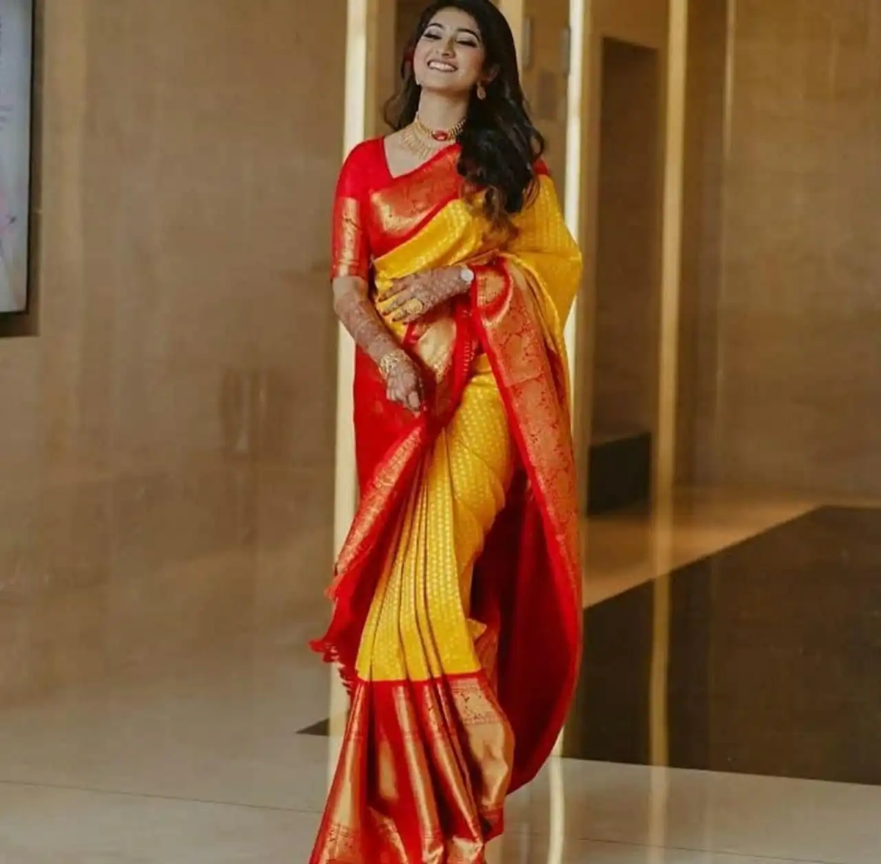KP 2092 Yellow Color Yellow Soft Lichi Silk Saree with Jacquard Work. Best Price ₹1449. Delivery 4-6 Working Days. Shop now. | Bollywood Sarees, Creative Sarees, Designer Sarees, Embroidered Sarees, Ethnic Saree, Modern Digital sarees, Party Wear Sarees, Sarees