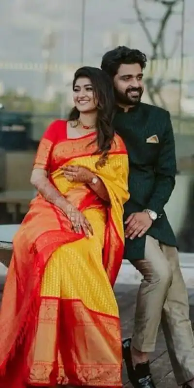 KP 2092 Yellow Color Yellow Soft Lichi Silk Saree with Jacquard Work. Best Price ₹1449. Delivery 4-6 Working Days. Shop now. | Bollywood Sarees, Creative Sarees, Designer Sarees, Embroidered Sarees, Ethnic Saree, Modern Digital sarees, Party Wear Sarees, Sarees