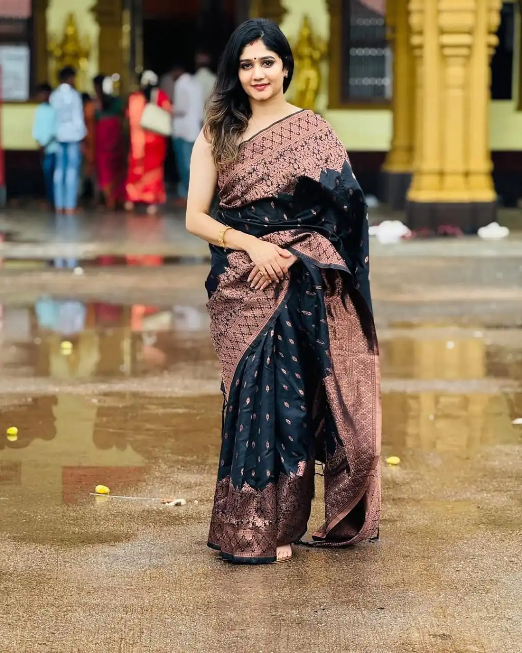 KP 6048 Black Color Yellow Soft Lichi Silk Saree with Jacquard Work. Best Price ₹1299. Delivery 4-6 Working Days. Shop now. | Bollywood Sarees, Creative Sarees, Designer Sarees, Embroidered Sarees, Ethnic Saree, Modern Digital sarees, Party Wear Sarees, Sarees