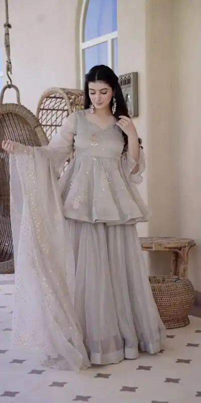 RTC 6046 Grey Grey Tabby Silk Salwar Suit. Perfect for Wedding, Party, Mehendi, Eid, Raksha Bandhan – Exclusive Offer ₹2399. Delivery 4-6 Working Days. | Jump Suits, Straight Suits, Casual Suits, Creative suits, Designer Suits, Palazzo Suits, Party Wear Suits, Patiala Suits, Salwar suit