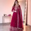 SSR 546 Pink in Georgette Embroidery Work & Sequins Work Gown . Get it for ₹2149. Delivery 4-6 Working Days. Online Shop now. | Bollywood Gowns, Creative Gowns, Designer Gowns, Embroidered Gowns, Gowns, Party Wear Gowns