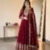 SSR 546 Red in Georgette Embroidery Work & Sequins Work Gown . Get it for ₹2149. Delivery 4-6 Working Days. Online Shop now. | Bollywood Gowns, Creative Gowns, Designer Gowns, Embroidered Gowns, Gowns, Party Wear Gowns