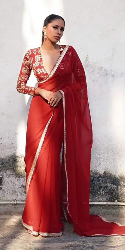 JR 646 Red Georgette Saree Perfect for Wedding, Party, Traditional Day, Housewarming, Pongal – . Exclusive Offer ₹1699. Delivery 4-6 Working Days. Shop | Bollywood Sarees, Creative Sarees, Designer Sarees, Embroidered Sarees, Ethnic Saree, Modern Digital sarees, Party Wear Sarees, Sarees