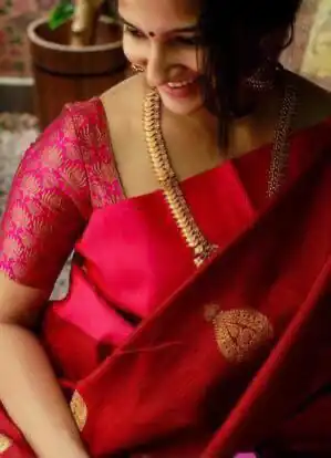KP 2072 Red Color Yellow Soft Lichi Silk Saree with Jacquard Work. Best Price ₹1299. Delivery 4-6 Working Days. Shop now. | Bollywood Sarees, Creative Sarees, Designer Sarees, Embroidered Sarees, Ethnic Saree, Modern Digital sarees, Party Wear Sarees, Sarees