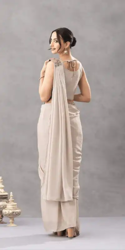 ST 1180 Chiku in Chiku Chinon. Embroidery Work Gorgeous Saree Wedding, Party, Festive, Events, Grab it for ₹1899. Delivery 4-6 Working Days. Shop now. | Bollywood Sarees, Creative Sarees, Designer Sarees, Embroidered Sarees, Ethnic Saree, Modern Digital sarees, Party Wear Sarees, Sarees