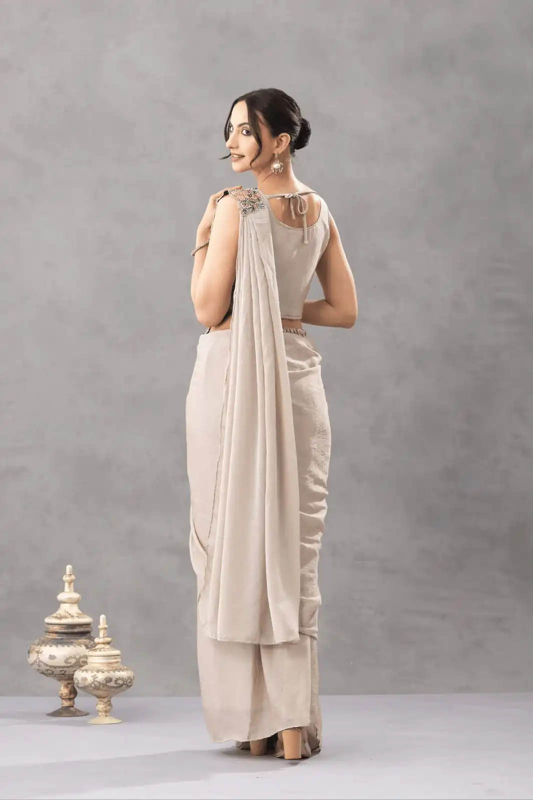 ST 1180 Chiku in Chiku Chinon. Embroidery Work Gorgeous Saree Wedding, Party, Festive, Events, Grab it for ₹1899. Delivery 4-6 Working Days. Shop now. | Bollywood Sarees, Creative Sarees, Designer Sarees, Embroidered Sarees, Ethnic Saree, Modern Digital sarees, Party Wear Sarees, Sarees
