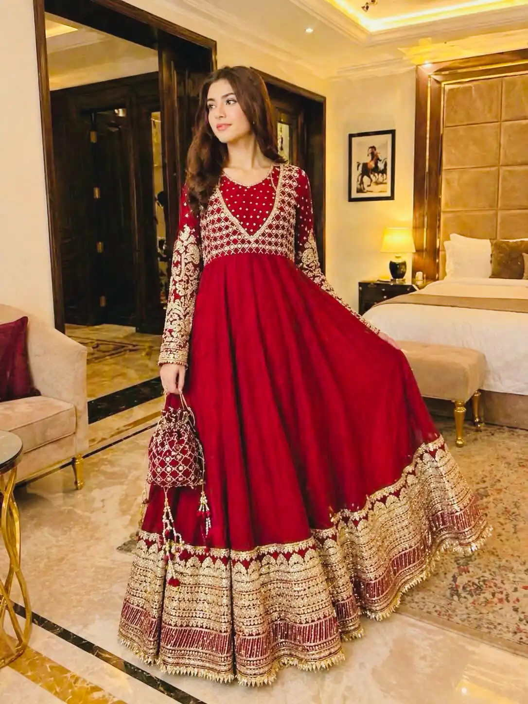 JF 049 Red Georgette Gown with Embroidery Work & Sequins Work. Exclusive Offer ₹2149. Delivery 4-6 Working Days. Shop now. | Bollywood Gowns, Creative Gowns, Designer Gowns, Embroidered Gowns, Gowns, Party Wear Gowns