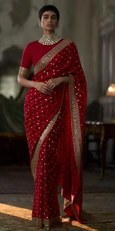 NC 5544 Red Color Georgette Saree with Embroidery Work & Lace Work. Special Price ₹1949. Delivery 4-6 Working Days. Shop now. | Bollywood Sarees, Creative Sarees, Designer Sarees, Embroidered Sarees, Ethnic Saree, Modern Digital sarees, Party Wear Sarees, Sarees