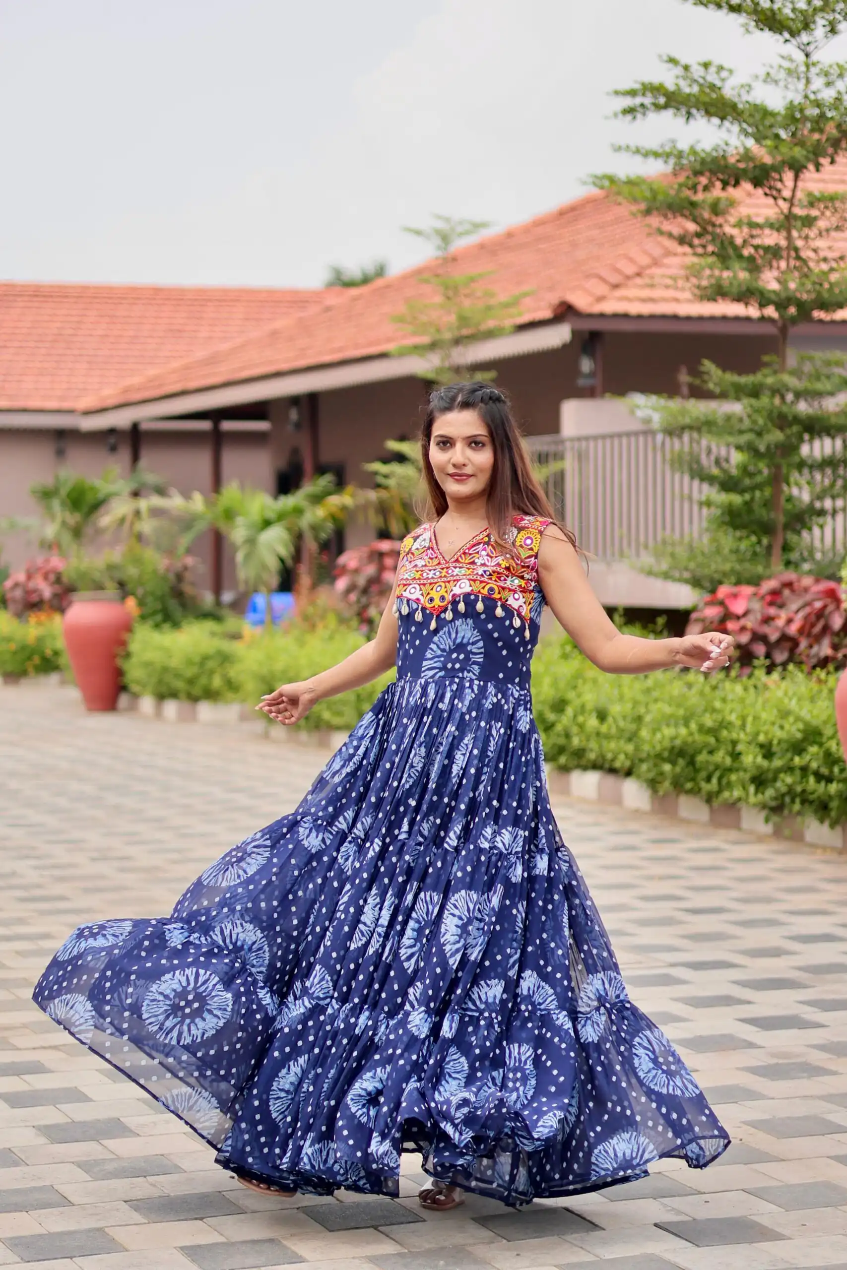 Ram 116 Blue Green Faux Georgette Mirror Work Gown Mirror Work Gown in Faux Georgette. Delivery 4-6 Working Days. Shop now. | Bollywood Gowns, Creative Gowns, Designer Gowns, Embroidered Gowns, Gowns, Party Wear Gowns