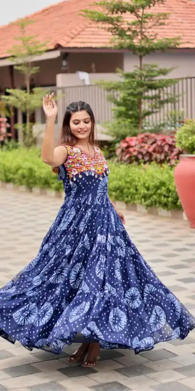 Ram 116 Blue Green Faux Georgette Mirror Work Gown Mirror Work Gown in Faux Georgette. Delivery 4-6 Working Days. Shop now. | Bollywood Gowns, Creative Gowns, Designer Gowns, Embroidered Gowns, Gowns, Party Wear Gowns