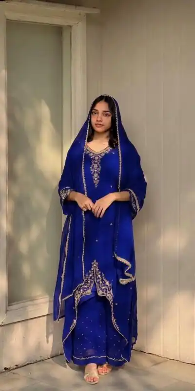 VLM 322 Blue Georgette Salwar Suit Perfect for Wedding, Party, Housewarming, Durga Puja, Festival Celebrations – . Grab it for ₹1949. Delivery 4-6 Workin | Jump Suits, Straight Suits, Casual Suits, Creative suits, Designer Suits, Palazzo Suits, Party Wear Suits, Patiala Suits, Salwar suit