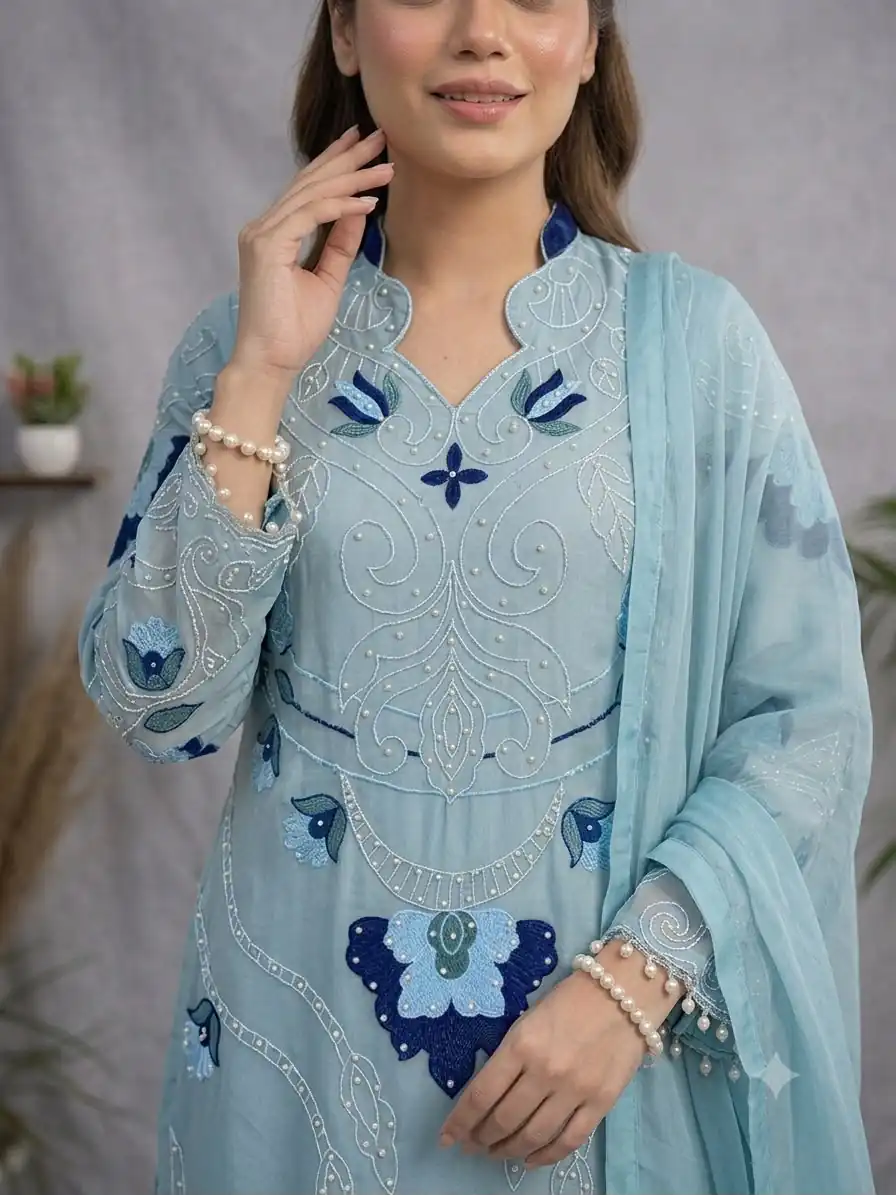 LG 2121 Blue Soft Organza Salwar Suit with Embroidery Work & Cut Work. Available at ₹2099 only. Delivery 4-6 Working Days. Shop now. | Jump Suits, Straight Suits, Casual Suits, Creative suits, Designer Suits, Palazzo Suits, Party Wear Suits, Patiala Suits, Salwar suit