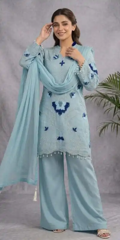 LG 2121 Blue Soft Organza Salwar Suit with Embroidery Work & Cut Work. Available at ₹2099 only. Delivery 4-6 Working Days. Shop now. | Jump Suits, Straight Suits, Casual Suits, Creative suits, Designer Suits, Palazzo Suits, Party Wear Suits, Patiala Suits, Salwar suit