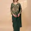ST 1172 Green Faux Georgette Saree with Embroidery Work & Bead Work. Now at just ₹1849. Delivery 4-6 Working Days. Shop now. | Bollywood Sarees, Creative Sarees, Designer Sarees, Embroidered Sarees, Ethnic Saree, Modern Digital sarees, Party Wear Sarees, Sarees