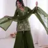 JF 043 Green Pure Fendy Silk Salwar Suitwith Embroidery Work & Sequins Work. Exclusive Offer ₹1940. Delivery 4-6 Working Days. Shop now. | Jump Suits, Straight Suits, Casual Suits, Creative suits, Designer Suits, Palazzo Suits, Party Wear Suits, Patiala Suits, Salwar suit