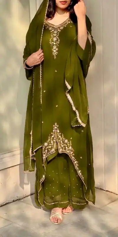 VLM 322 Mahendi Georgette Salwar Suit Perfect for Wedding, Party, Housewarming, Durga Puja, Festival Celebrations – . Grab it for ₹1949. Delivery 4-6 Workin | Jump Suits, Straight Suits, Casual Suits, Creative suits, Designer Suits, Palazzo Suits, Party Wear Suits, Patiala Suits, Salwar suit