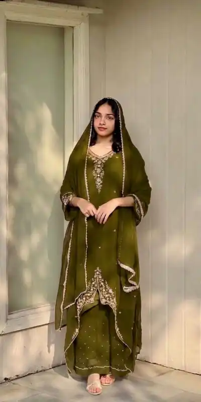 VLM 322 Mahendi Georgette Salwar Suit Perfect for Wedding, Party, Housewarming, Durga Puja, Festival Celebrations – . Grab it for ₹1949. Delivery 4-6 Workin | Jump Suits, Straight Suits, Casual Suits, Creative suits, Designer Suits, Palazzo Suits, Party Wear Suits, Patiala Suits, Salwar suit