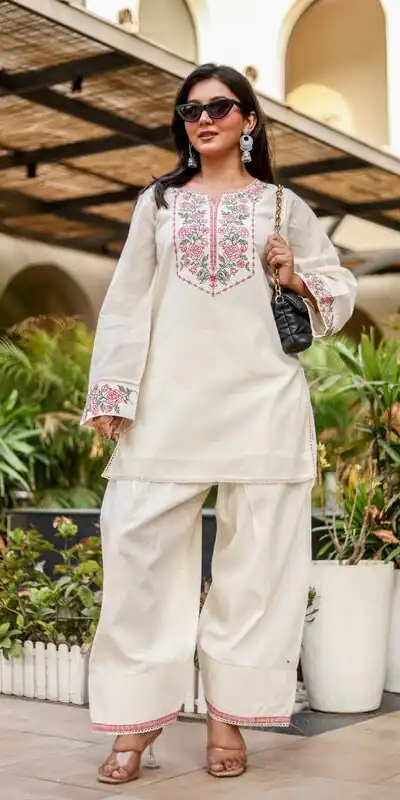 NSR 898 Off White Khadi Cotto Salwar Suit with Embroidery Work & Lace Work. Available at ₹1749 only. Delivery 4-6 Working Days. Shop now. | Jump Suits, Straight Suits, Casual Suits, Creative suits, Designer Suits, Palazzo Suits, Party Wear Suits, Patiala Suits, Salwar suit