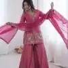 JF 043 Rani Pink Pure Fendy Silk Salwar Suitwith Embroidery Work & Sequins Work. Exclusive Offer ₹1940. Delivery 4-6 Working Days. Shop now. | Jump Suits, Straight Suits, Casual Suits, Creative suits, Designer Suits, Palazzo Suits, Party Wear Suits, Patiala Suits, Salwar suit