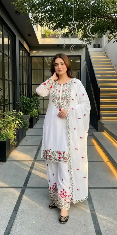 MT 1078 White Roman Silk Salwar Suit Perfect for Wedding, Party, Ethnic Day, Anniversary, Diwali – . Now at just ₹2399. Delivery 4-6 Working Days. | Jump Suits, Straight Suits, Casual Suits, Creative suits, Designer Suits, Palazzo Suits, Party Wear Suits, Patiala Suits, Salwar suit